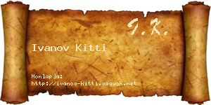 Ivanov Kitti névjegykártya